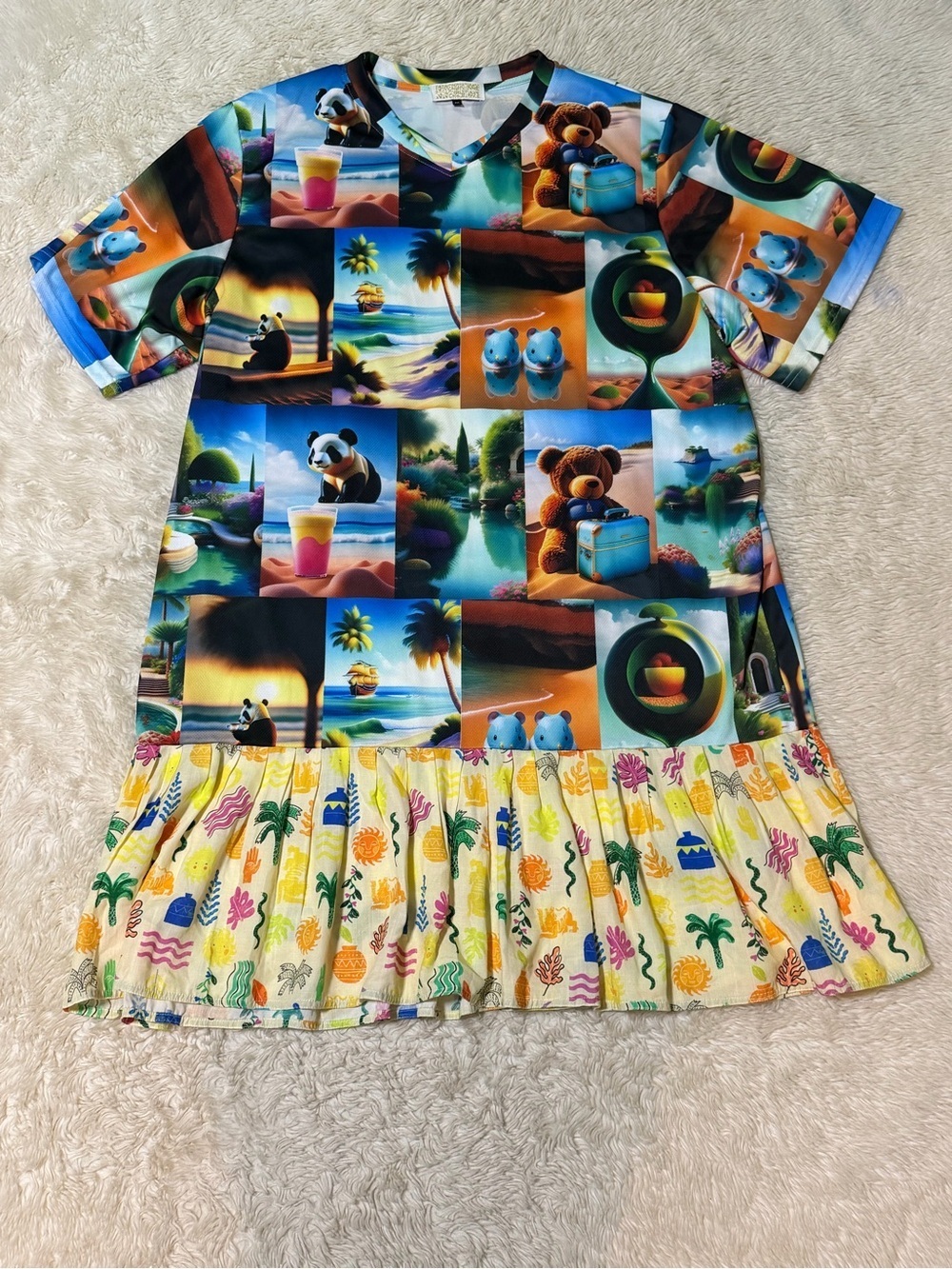 Tata Christiane Mixed Media Dress - Size Medium